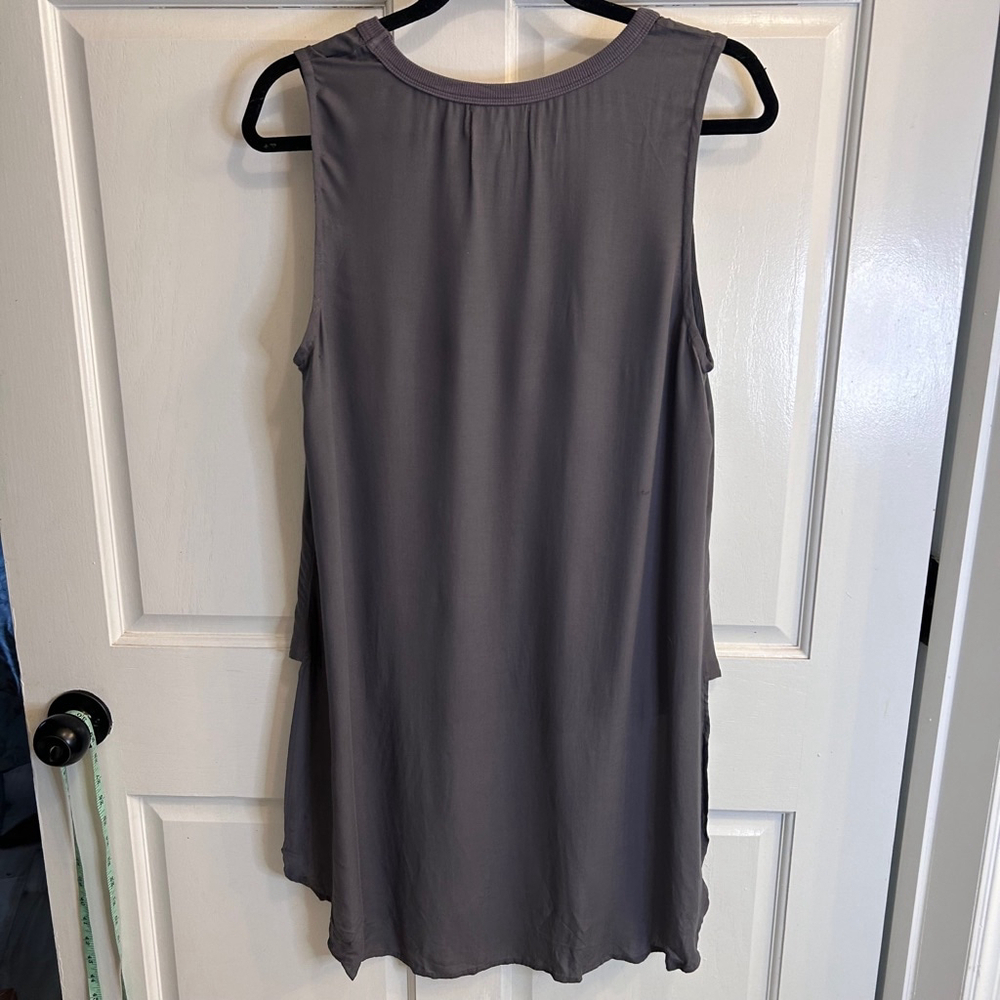 Women's Cloth & Stone Tank Top, Size M, Gray hi/low